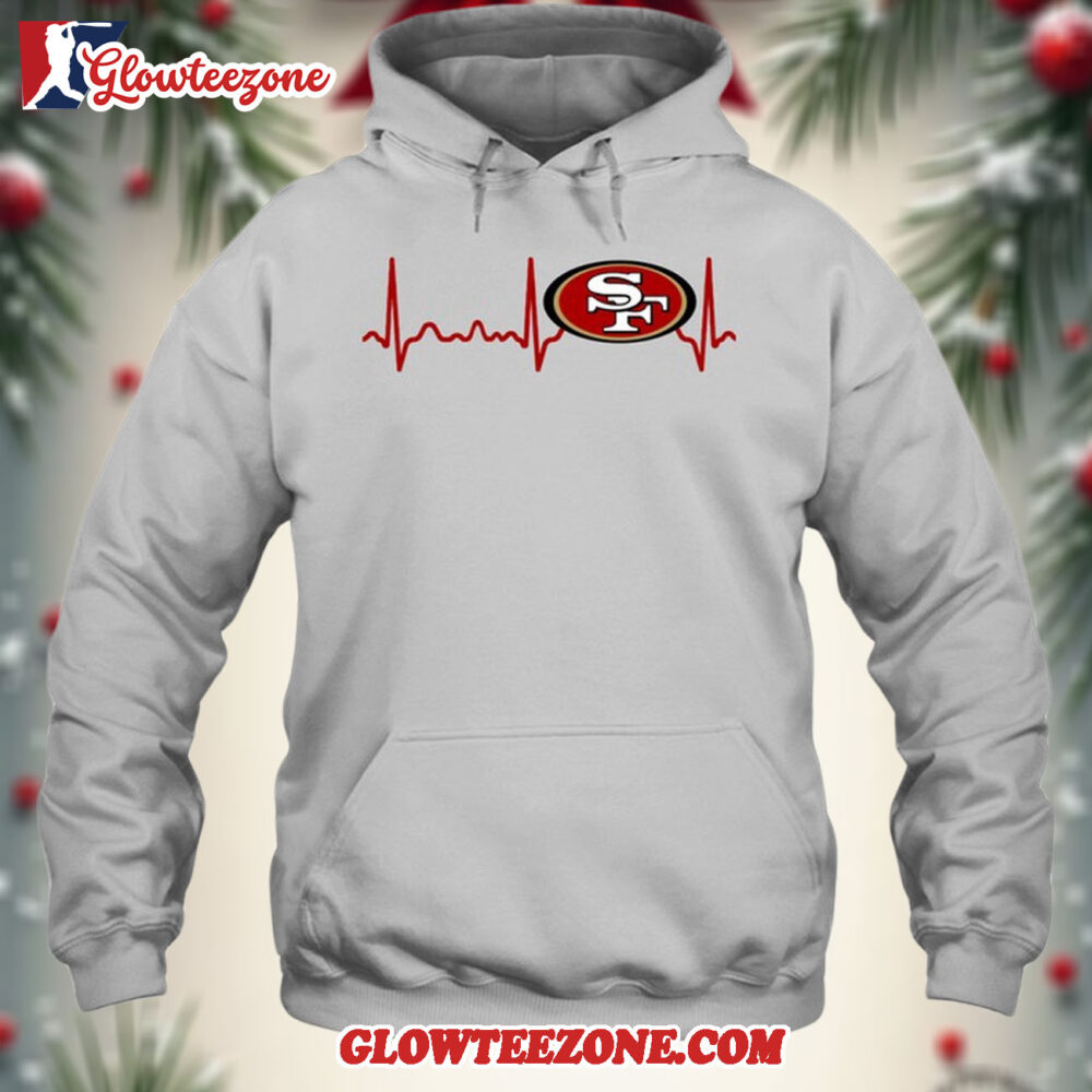 San Francisco 49ers Heartbeat Hoodie Unisex Football T shirt Hoodie 1