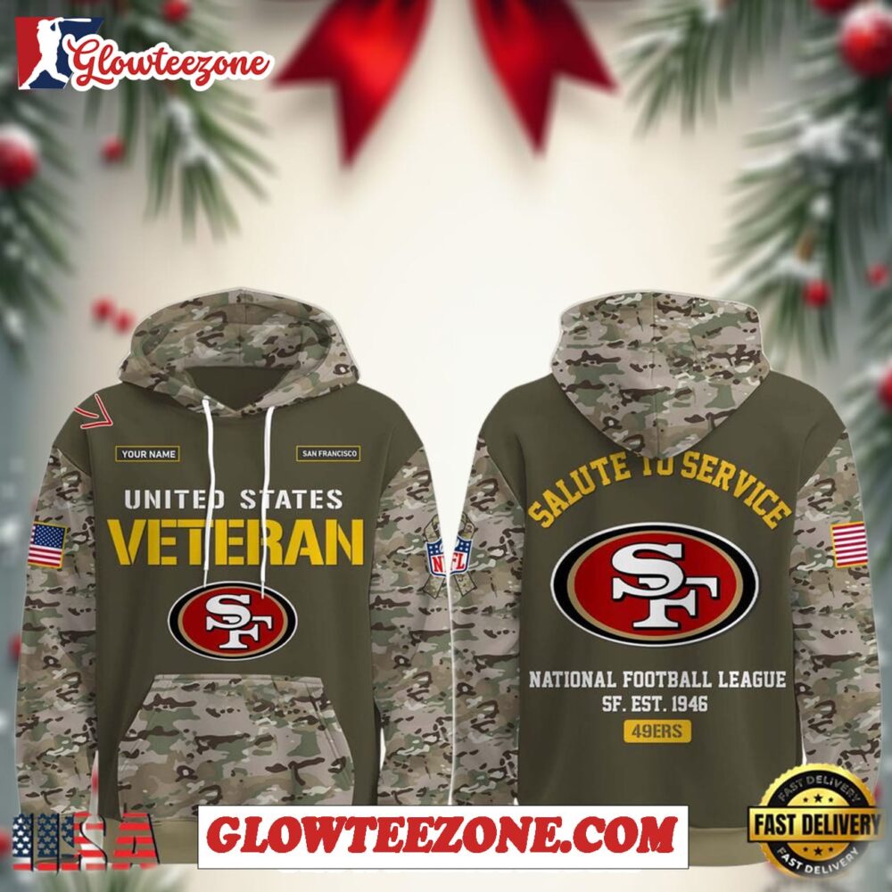 San Francisco 49ers Nfl Veteran Birthday 2025 Custom Name Unisex Hoodie 1