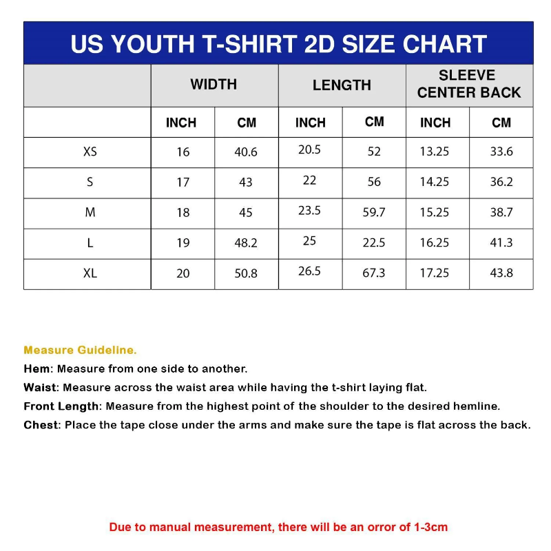 US Youth T Shirt 2D