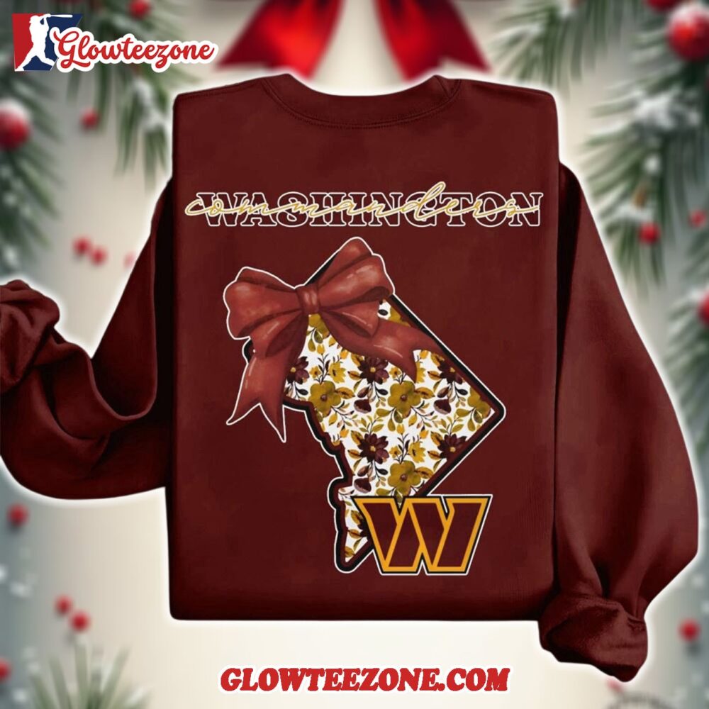 Washington Commanders 2025 Nfl Cozy State Bow Sweatshirt 1