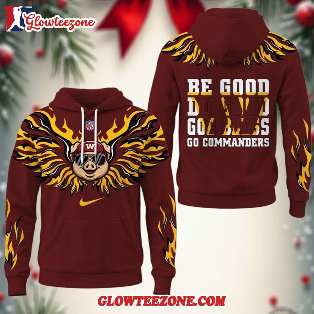 Washington Commanders 2025 Nfl Fire Wings All Over Print Hoodie Shirt 1