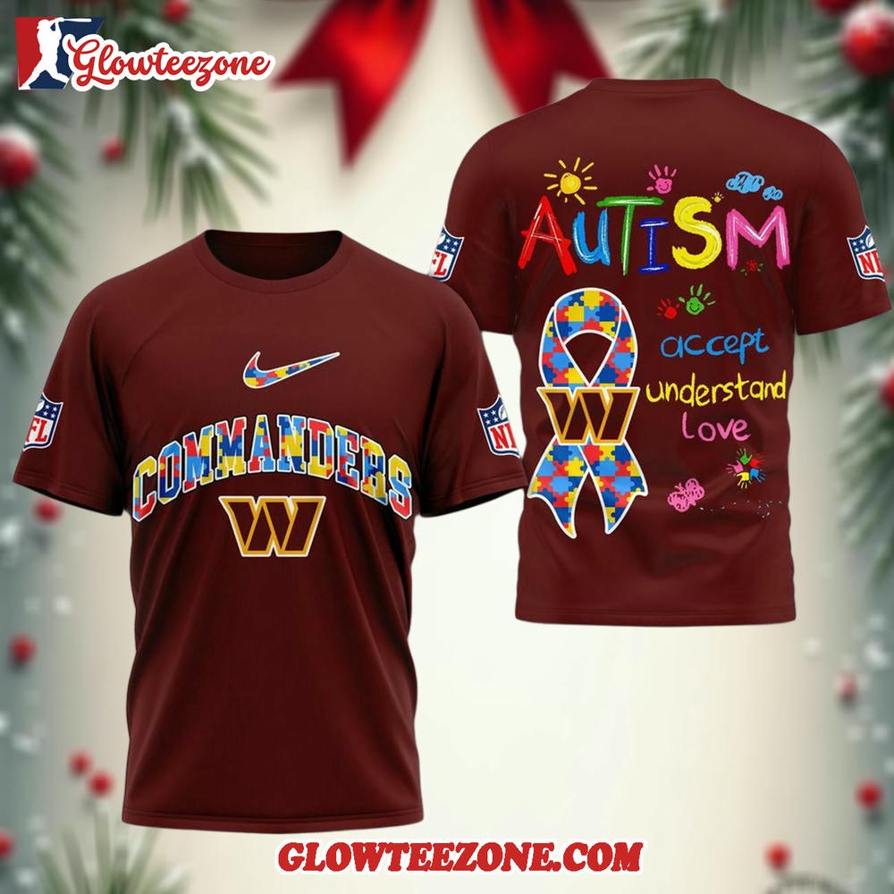 Washington Commanders Autism Awareness 3d Shirt 1