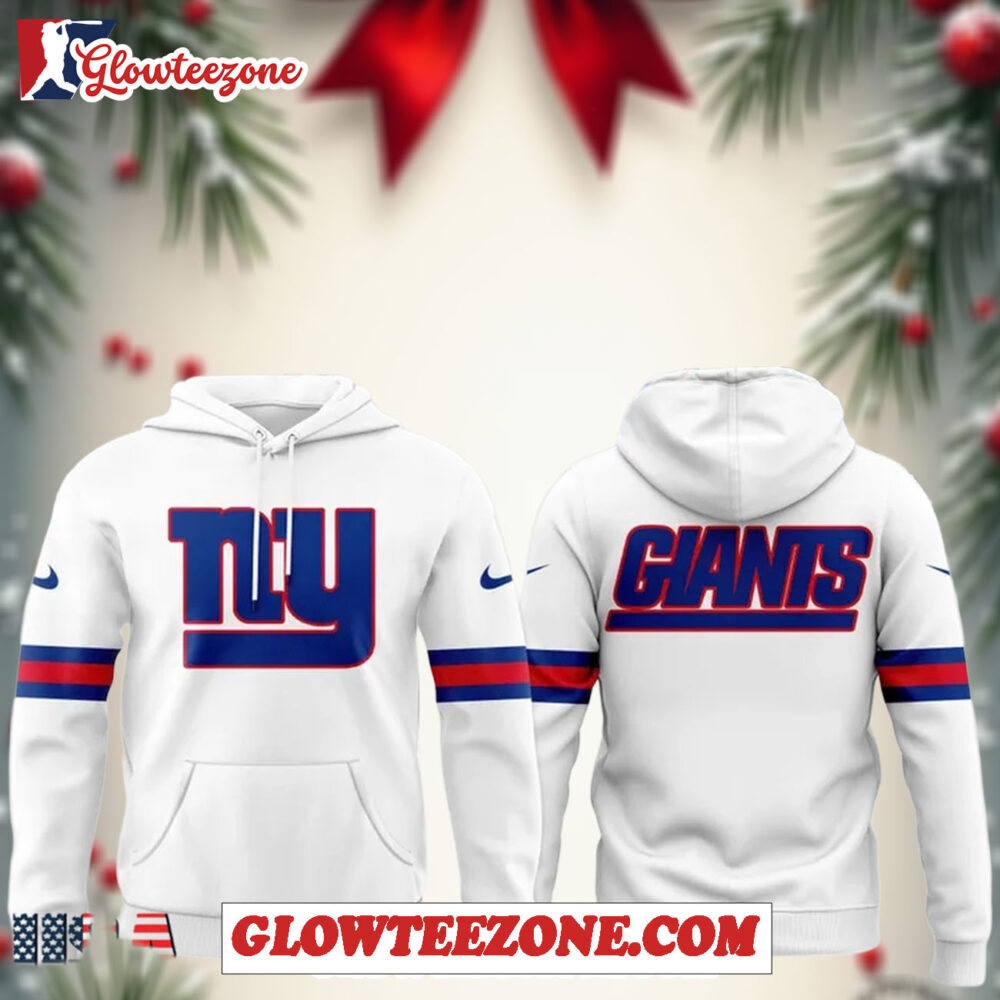 White New York Giants Nike New Edition Vintage Hoodie Shirt 1