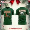 2026 Miami Hurricanes CFP Semifinals Fiesta Bowl Champions 3D Shirt