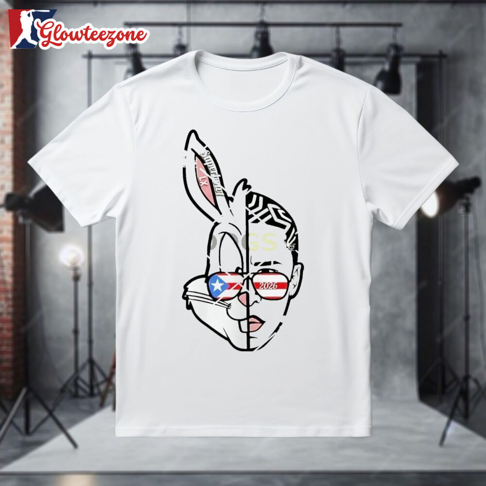 Bad Bunny Face Super Bowl 2026 Logo Shirt 1