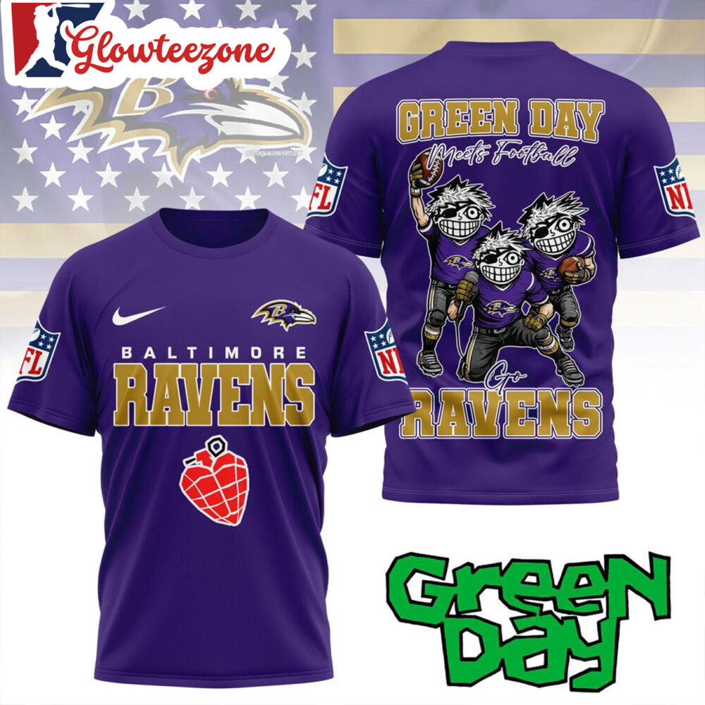Baltimore Ravens 2026 Green Day All Over Print Shirt