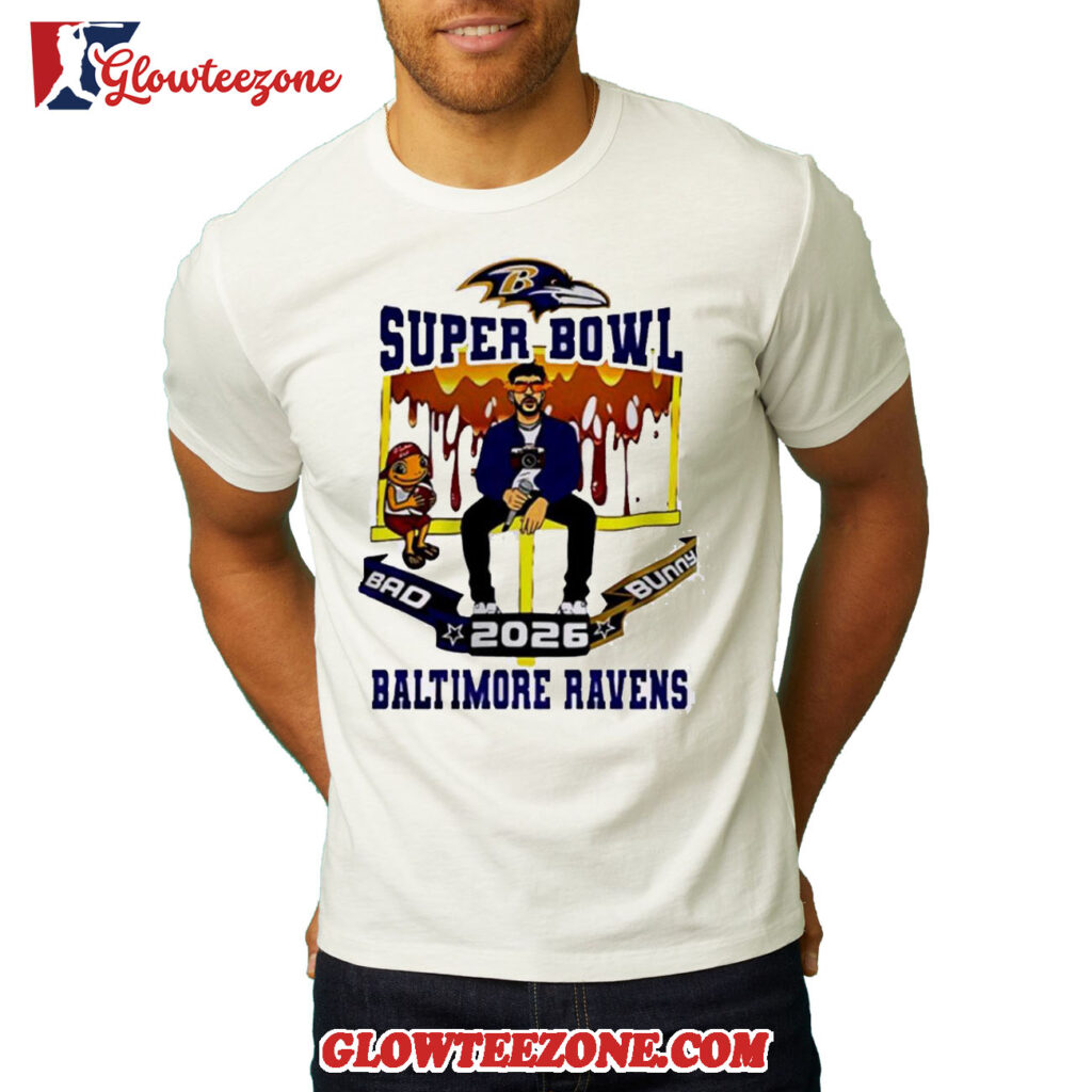 Baltimore Ravens 2026 NFL Bad Bunny Super Bowl LX Vintage T Shirt2