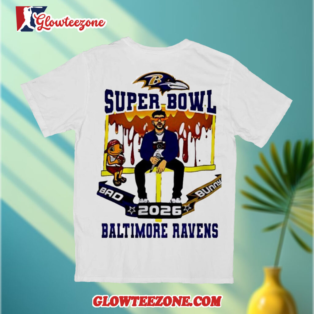 Baltimore Ravens 2026 NFL Bad Bunny Super Bowl LX Vintage T Shirt3