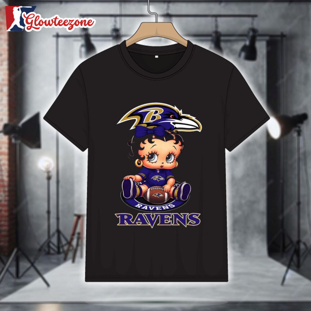 Baltimore Ravens Betty Boop Football T Shirt 1