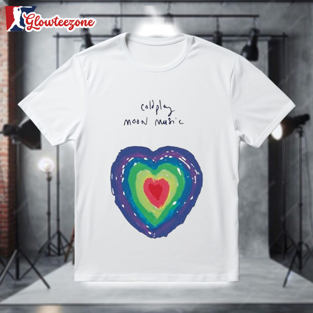 Coldplay Moon Music 2024 Heart T Shirt 1