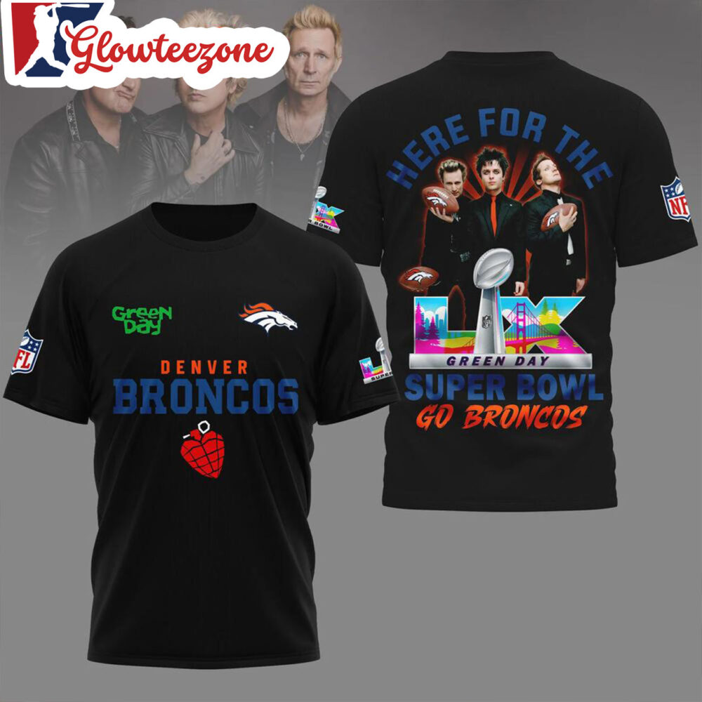 Denver Broncos 2026 Green Day Super Bowl Limited Edition Black 3D Shirt