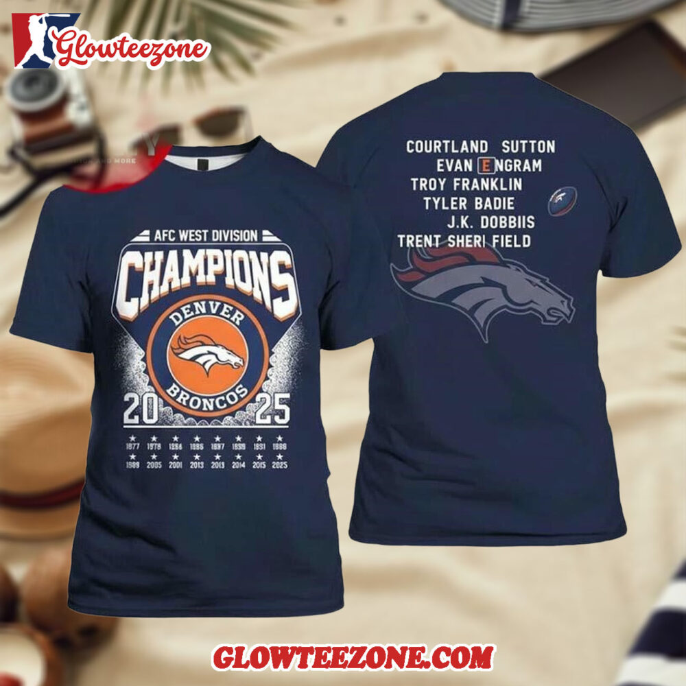 Denver Broncos AFC West Division Champions Congratulations 3D Shirt