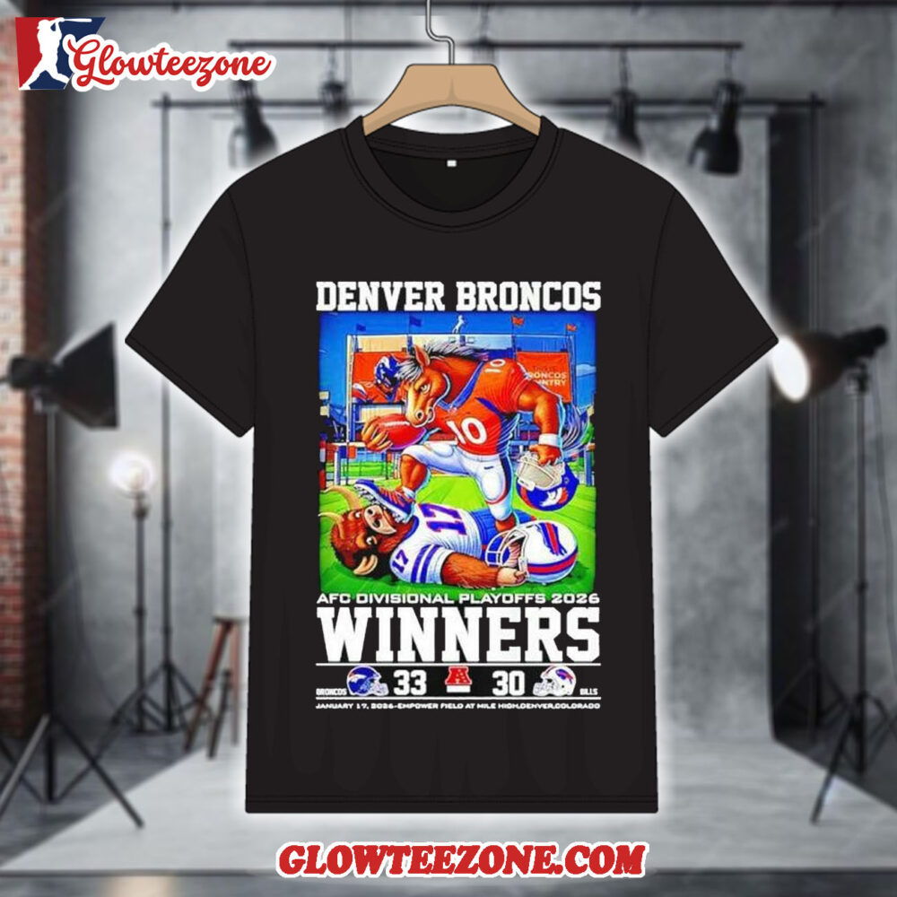 Denver Broncos Beat Buffalo Bills 2026 AFC Divisional Playoffs Winners Mascot Shirt 1