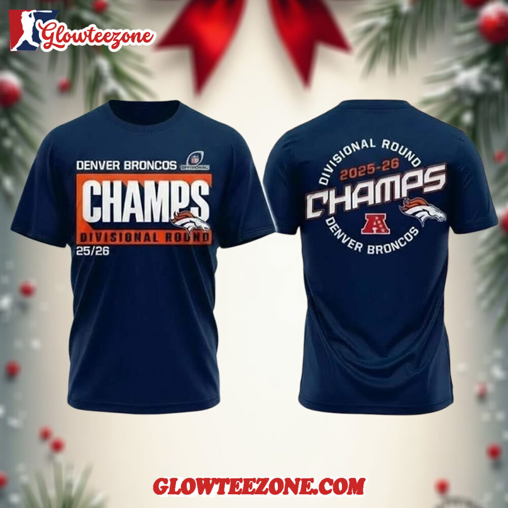 Denver Broncos Divisional Round Champions 2025 26 Two Sided Shirt