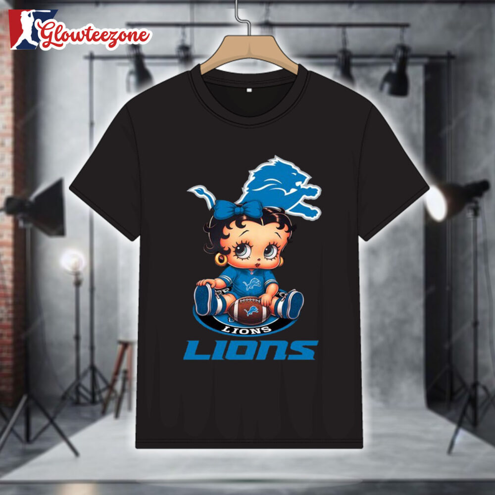 Detroit Lions Betty Boop Football T Shirt 1