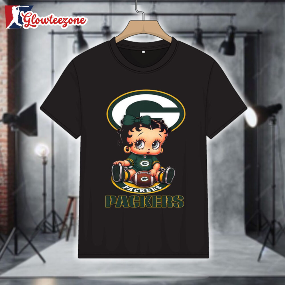 Green Bay Packers Betty Boop Football T Shirt 1