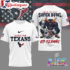 Houston Texans 2026 Road To Super Bowl White 3D Shirt