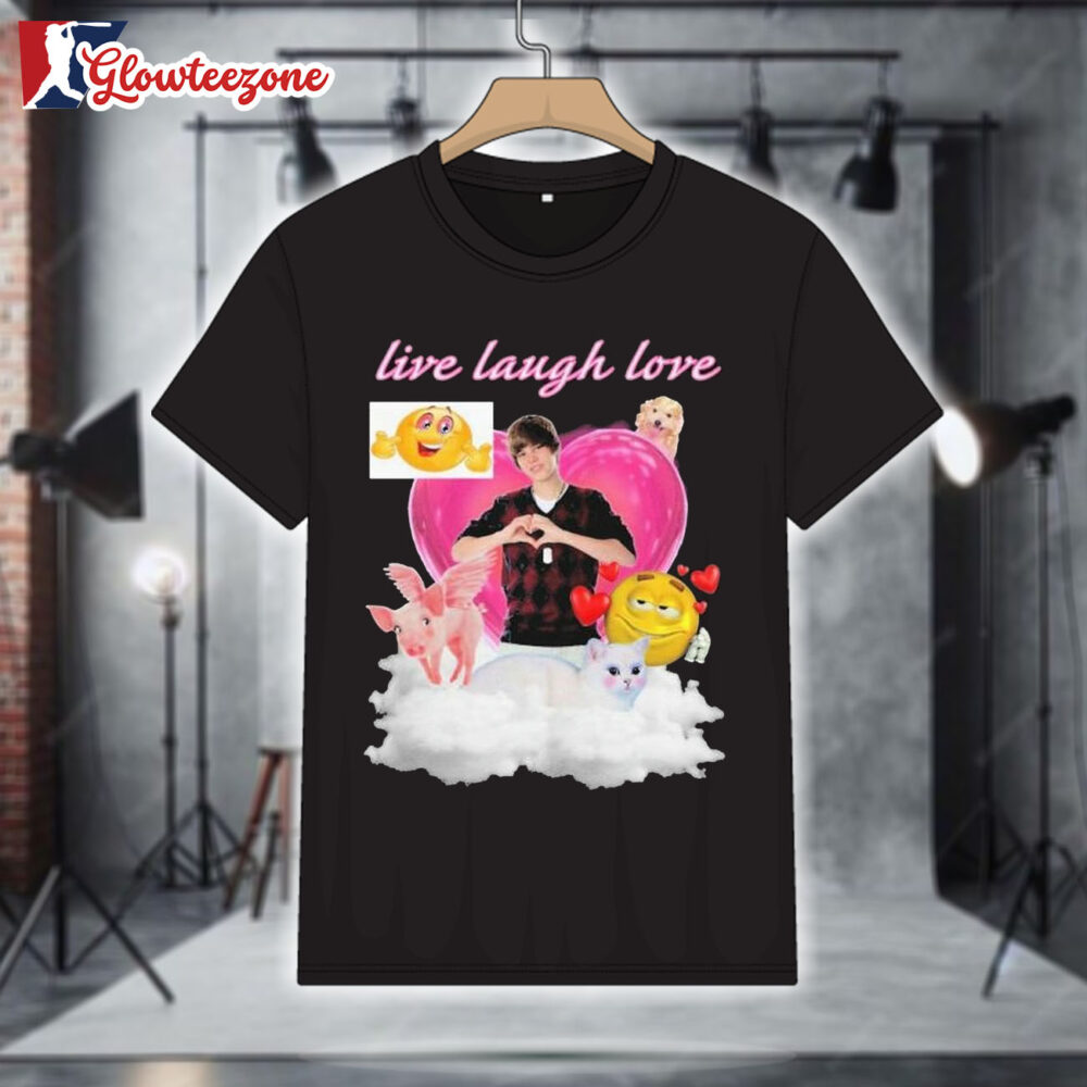 Justin Bieber Live Laugh Love Heart Hands T Shirt 1