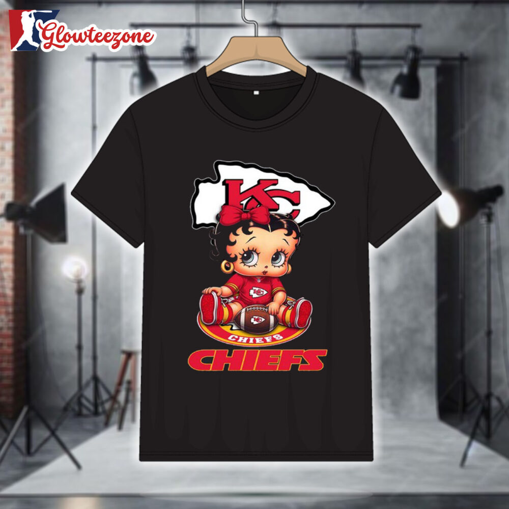 Kansas City Chiefs Betty Boop Football T Shirt 1