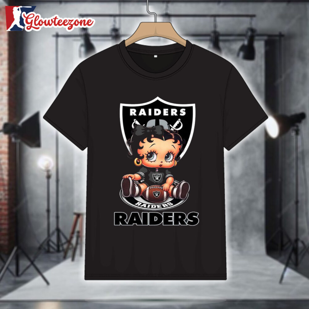 Las Vegas Raiders Betty Boop Football T Shirt 1