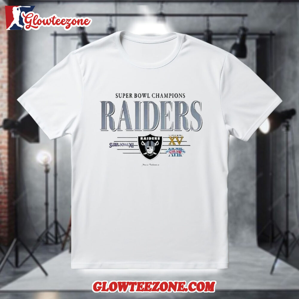 Las Vegas Raiders Super Bowl Champions XI XV XVIII Shirt 1