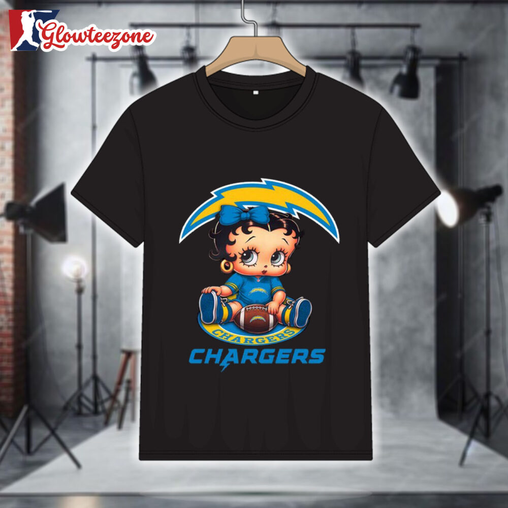 Los Angeles Chargers Betty Boop Football T Shirt 1