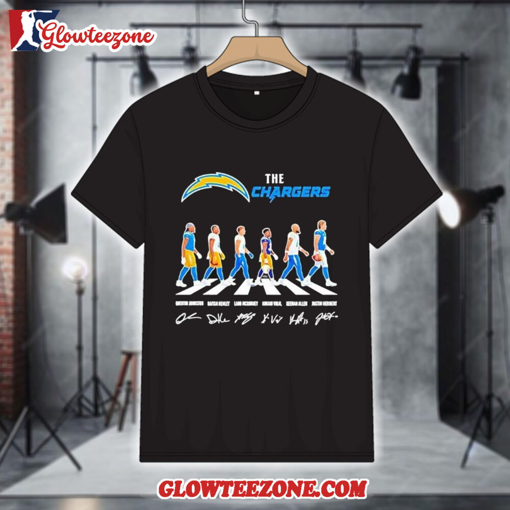 Los Angeles Chargers Player Walking Abbey Road Signatures Shirt 1