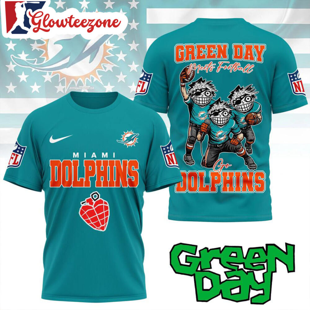 Miami Dolphins 2026 Green Day All Over Print Shirt