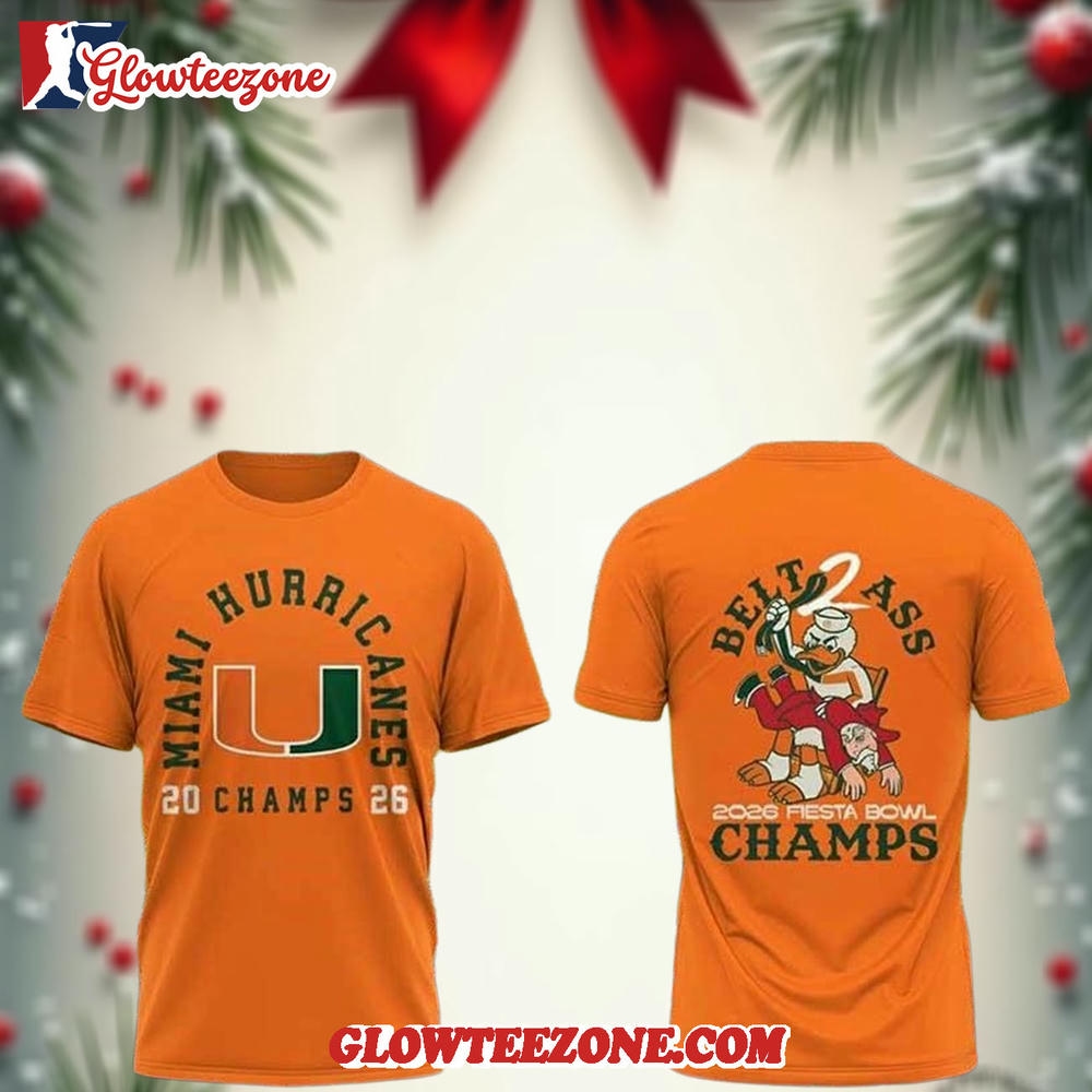 Miami Hurricanes 2026 Fiesta Bowl Champs 3D Shirt