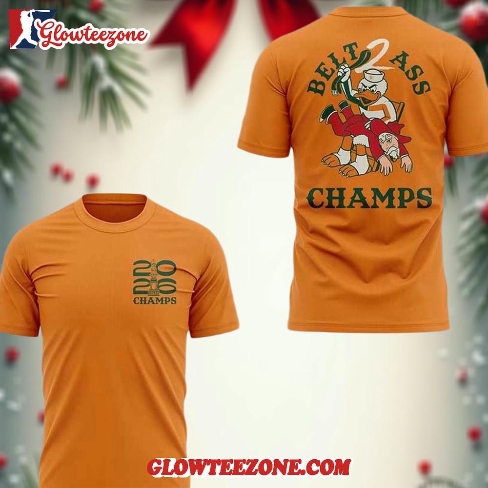 Miami Hurricanes Fiesta Bowl Champions Beat Ole Miss 2026 3D Shirt
