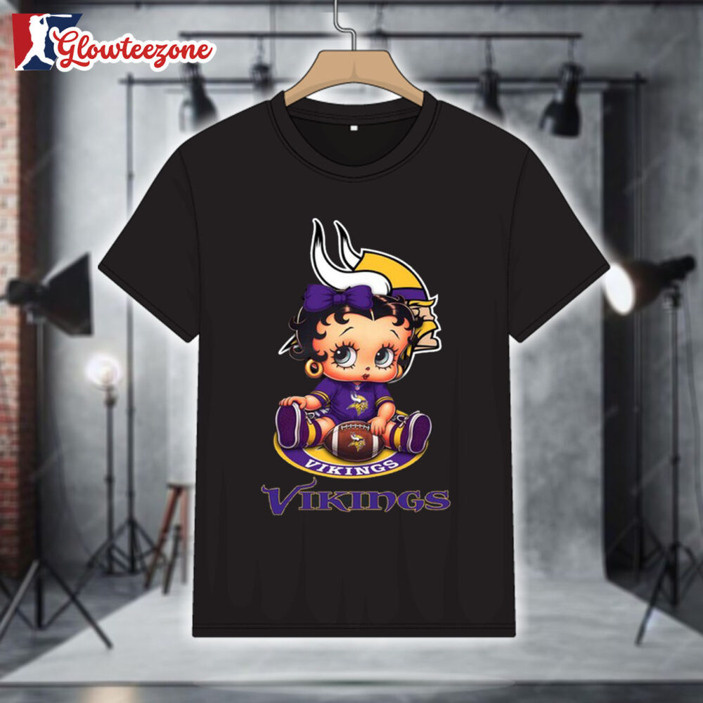 Minnesota Vikings Betty Boop Football T Shirt 1