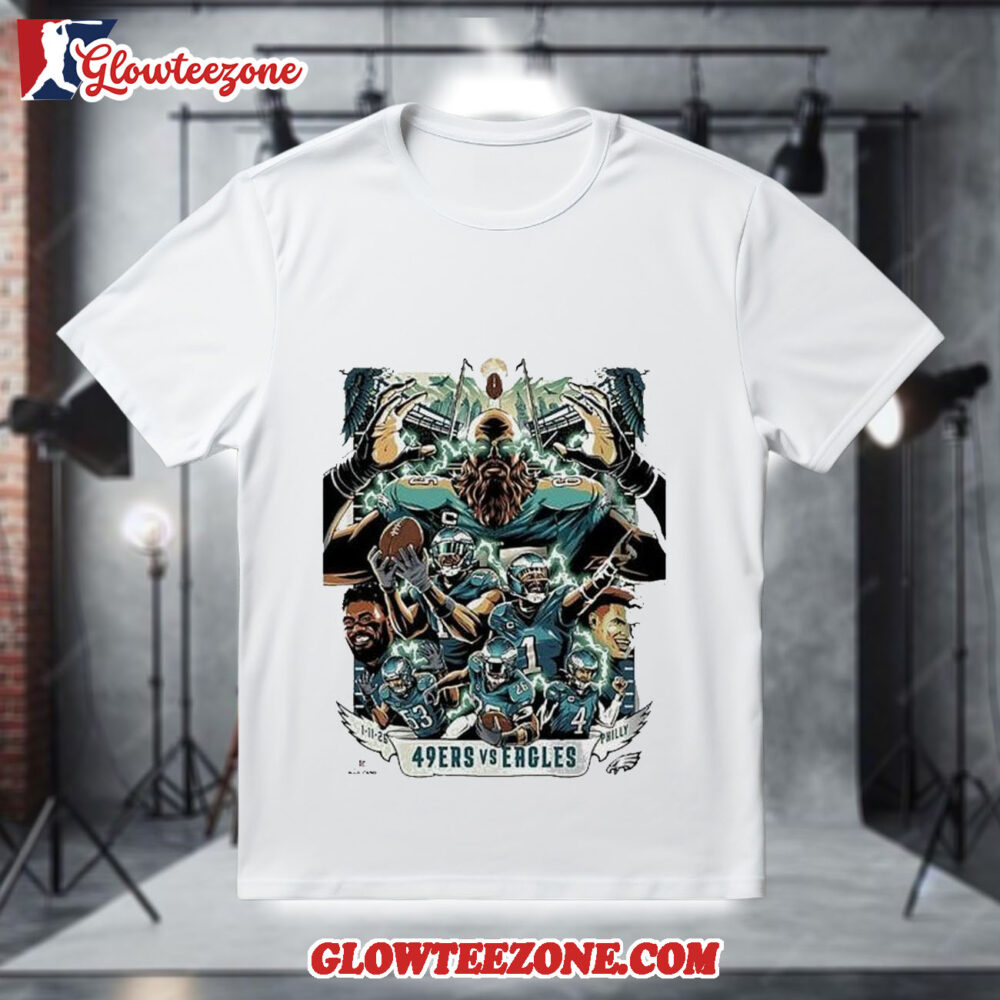 NFL Philadelphia Eagles vs San Francisco 49ers Event Poster On January 11 2026 Shirt 1