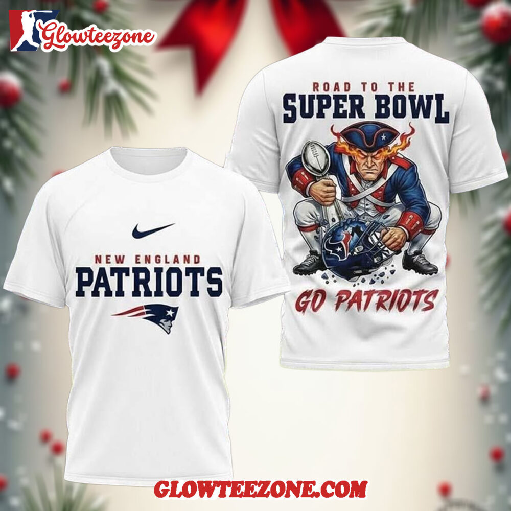 New England Patriots 2026 Road To Super Bowl Two Sided Shirt