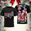 New England Patriots AFC Champions 2025 Team Roster Graphic Two Sided Shirtxxx