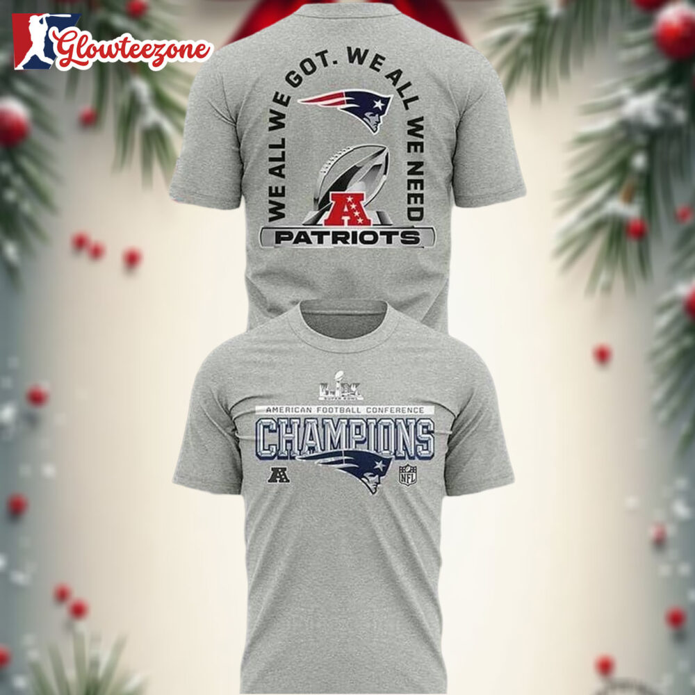 New England Patriots AFC Champions 2026 Go Pats Two Sided Shirt