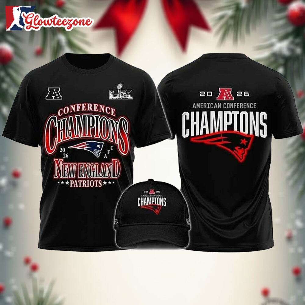 New England Patriots AFC Champions 2026 Two Sided Shirt