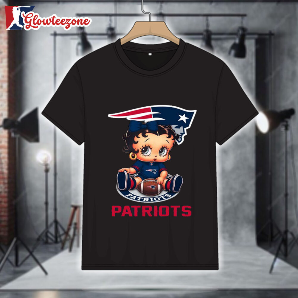 New England Patriots Betty Boop Football T Shirt 1