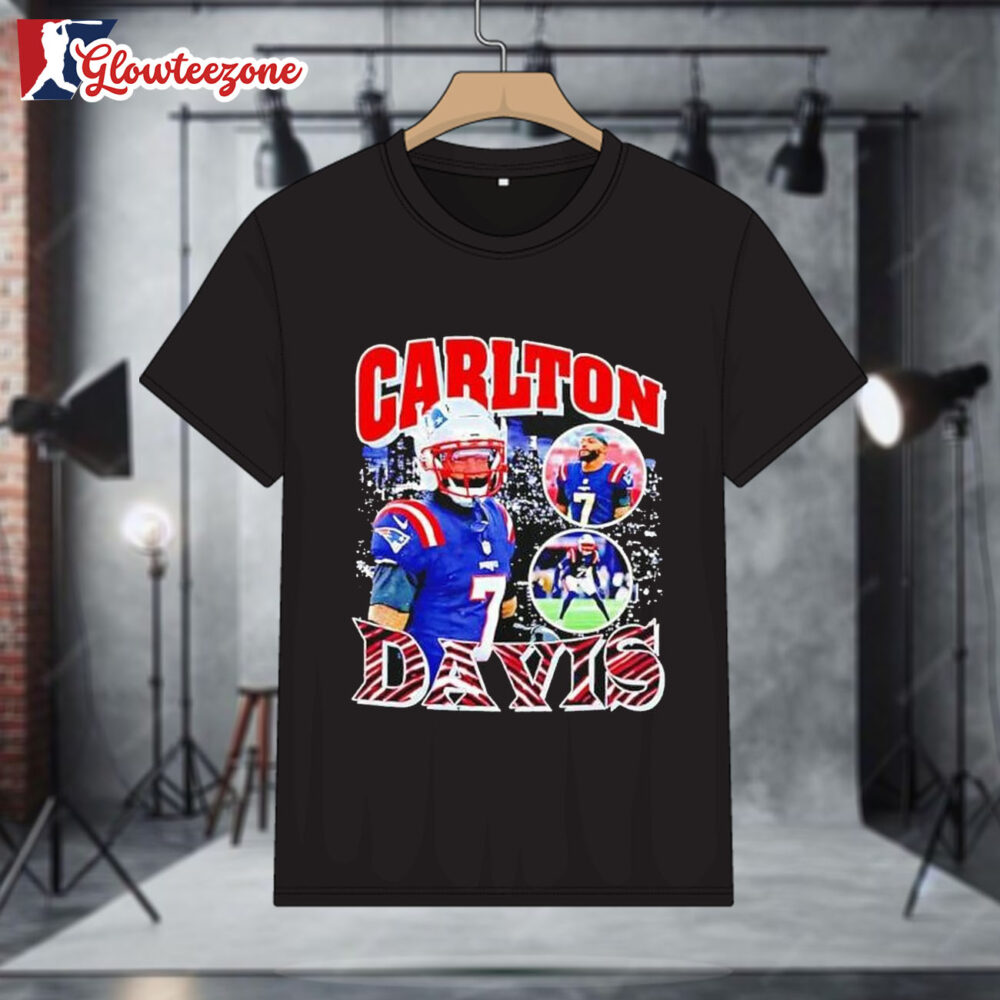 New England Patriots Carlton Davis Throwback Style Graphic Shirt 1