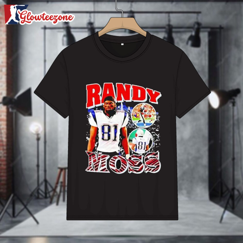 New England Patriots Randy Moss Throwback Style Graphic Shirt 1