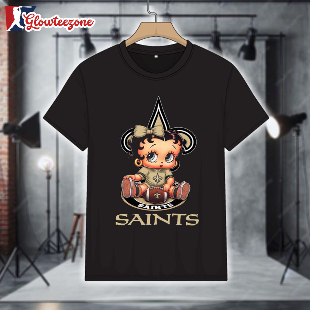 New Orleans Saints Betty Boop Football T Shirt 1