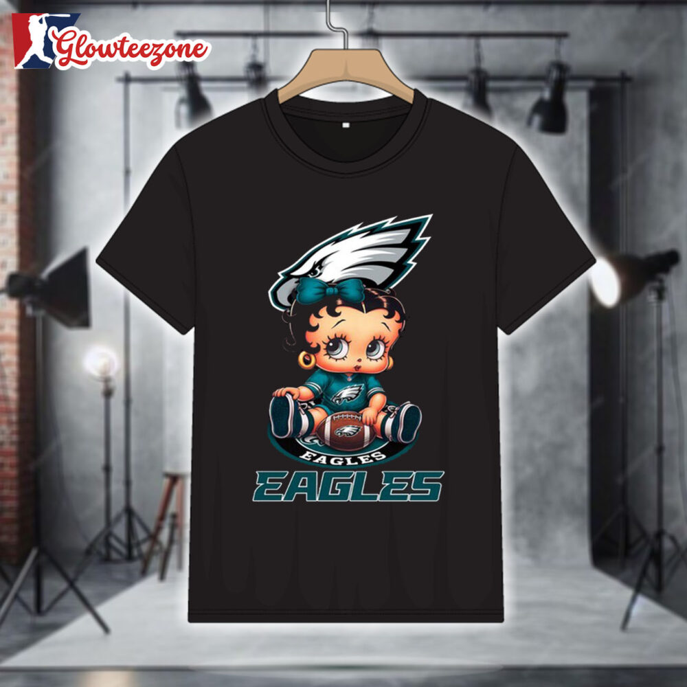Philadelphia Eagles Betty Boop Football T Shirt 1