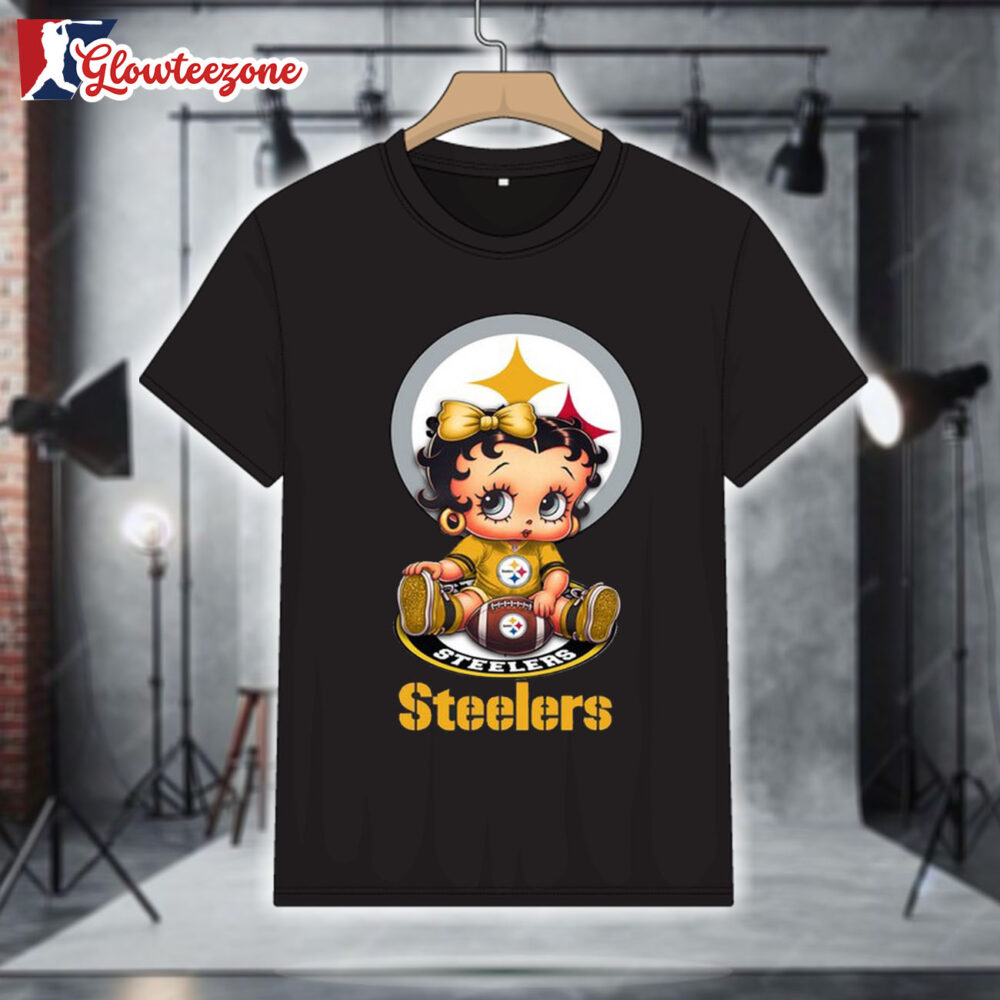 Pittsburgh Steelers Betty Boop Football T Shirt 1