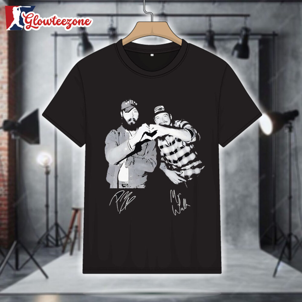 Post Malone and Morgan Wallen Heart Hands Shape Signature Shirt 1