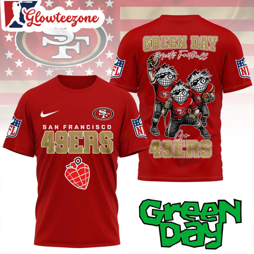 San Francisco 49ers 2026 Green Day All Over Print Shirt