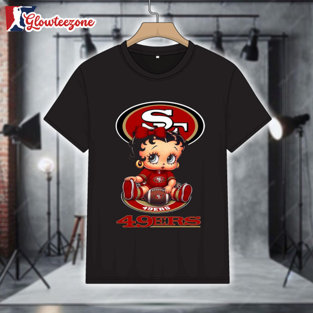 San Francisco 49ers Betty Boop Football T Shirt 1