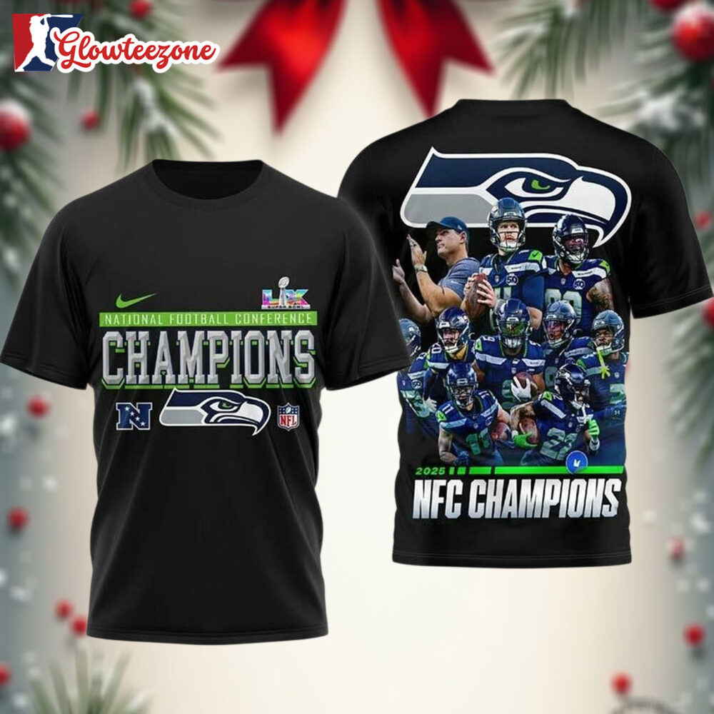 Seattle Seahawk 2025 NFC Champions Super Bowl Two Sided Shirt