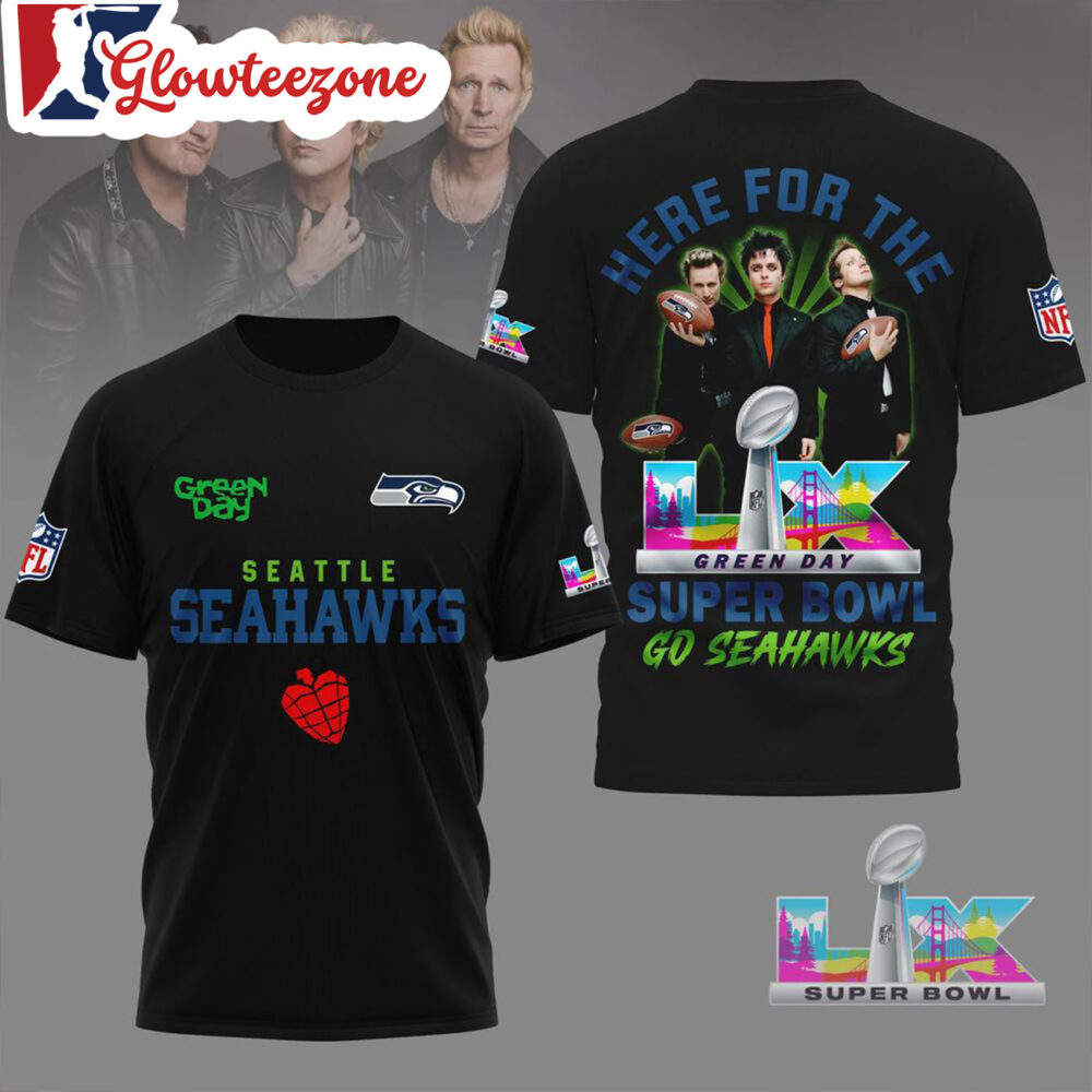 Seattle Seahawks 2026 Green Day Super Bowl Limited Edition Black 3D Shirt
