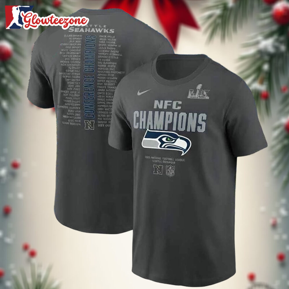 Seattle Seahawks 2026 NFC Champions Roster Two Sided Shirt
