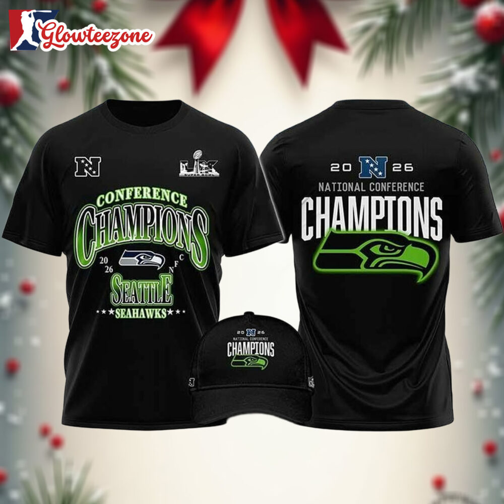 Seattle Seahawks 2026 NFC Champions Super Bowl Lx Two Sided Shirt
