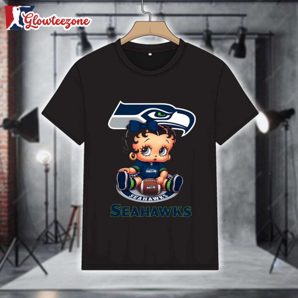 Seattle Seahawks Betty Boop Football T Shirt 1